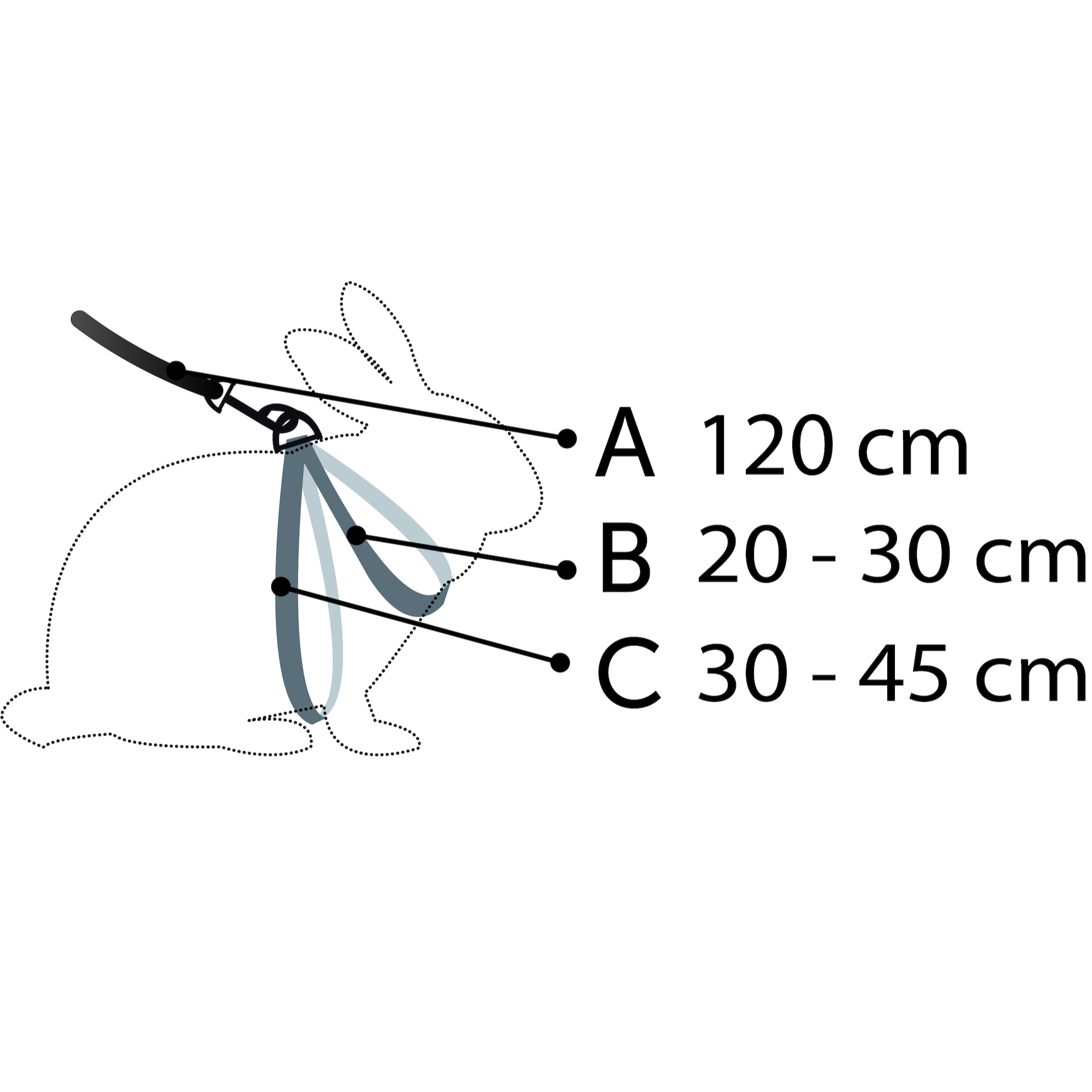 Flamingo Harnais & Laisse avec clochette pour Lapin couleur aléatoire – Image 2