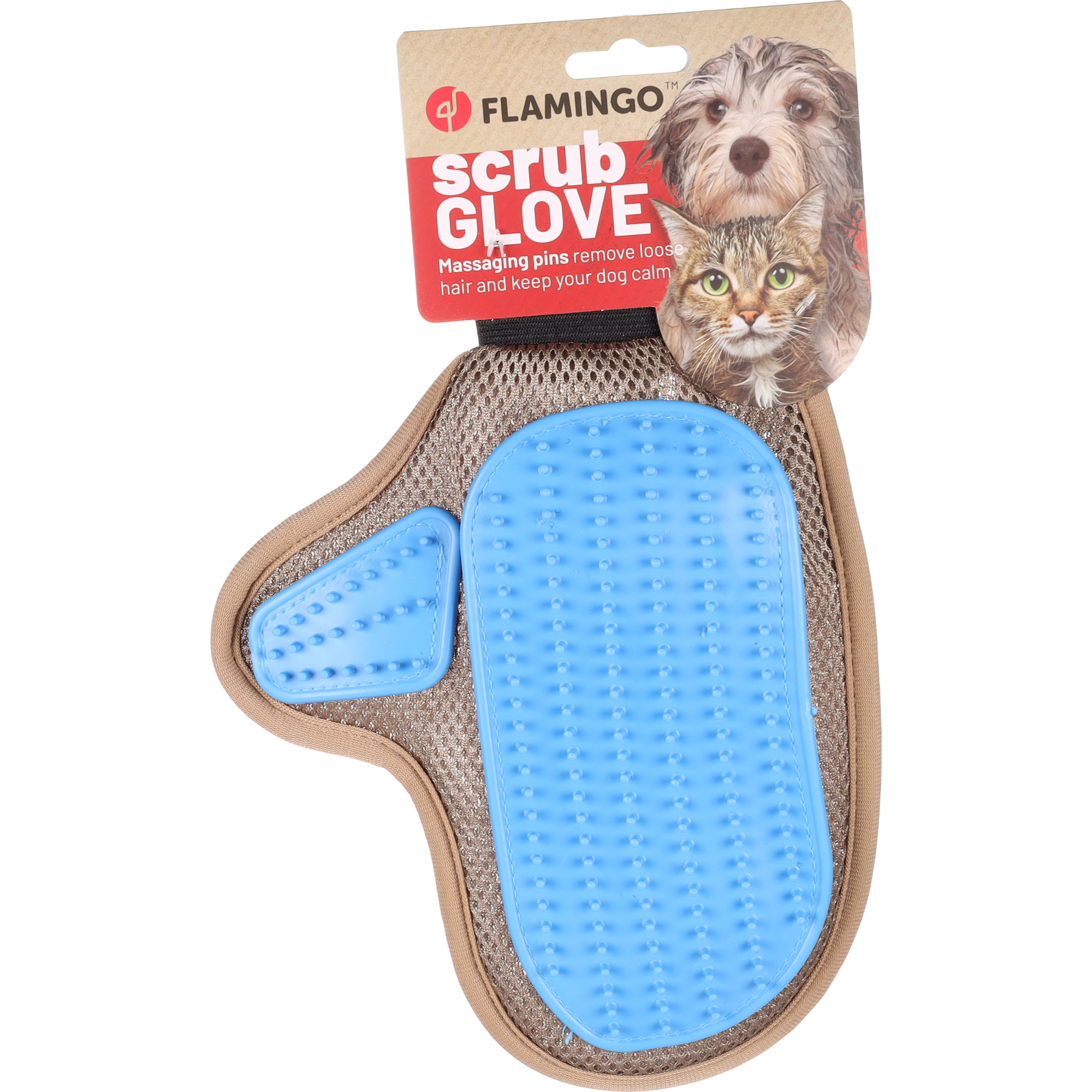 Flamingo Gant de massage et brossage Hatna pour Chat et Chien – Image 2