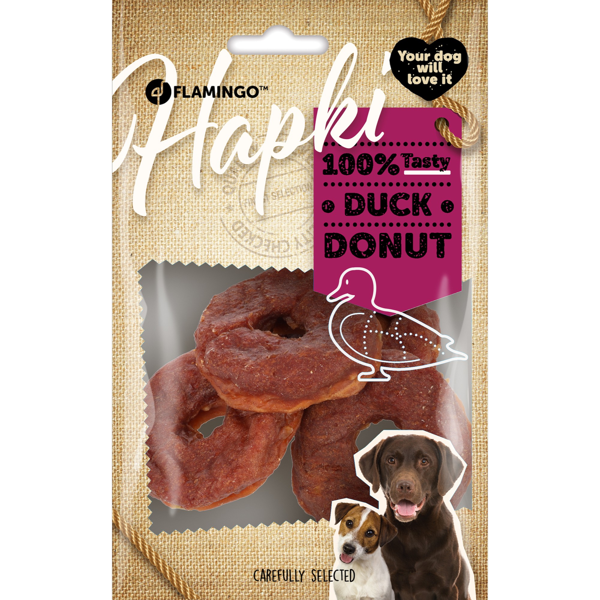 Hapki Friandises Donut avec canard pour Chien 4PCS 95G