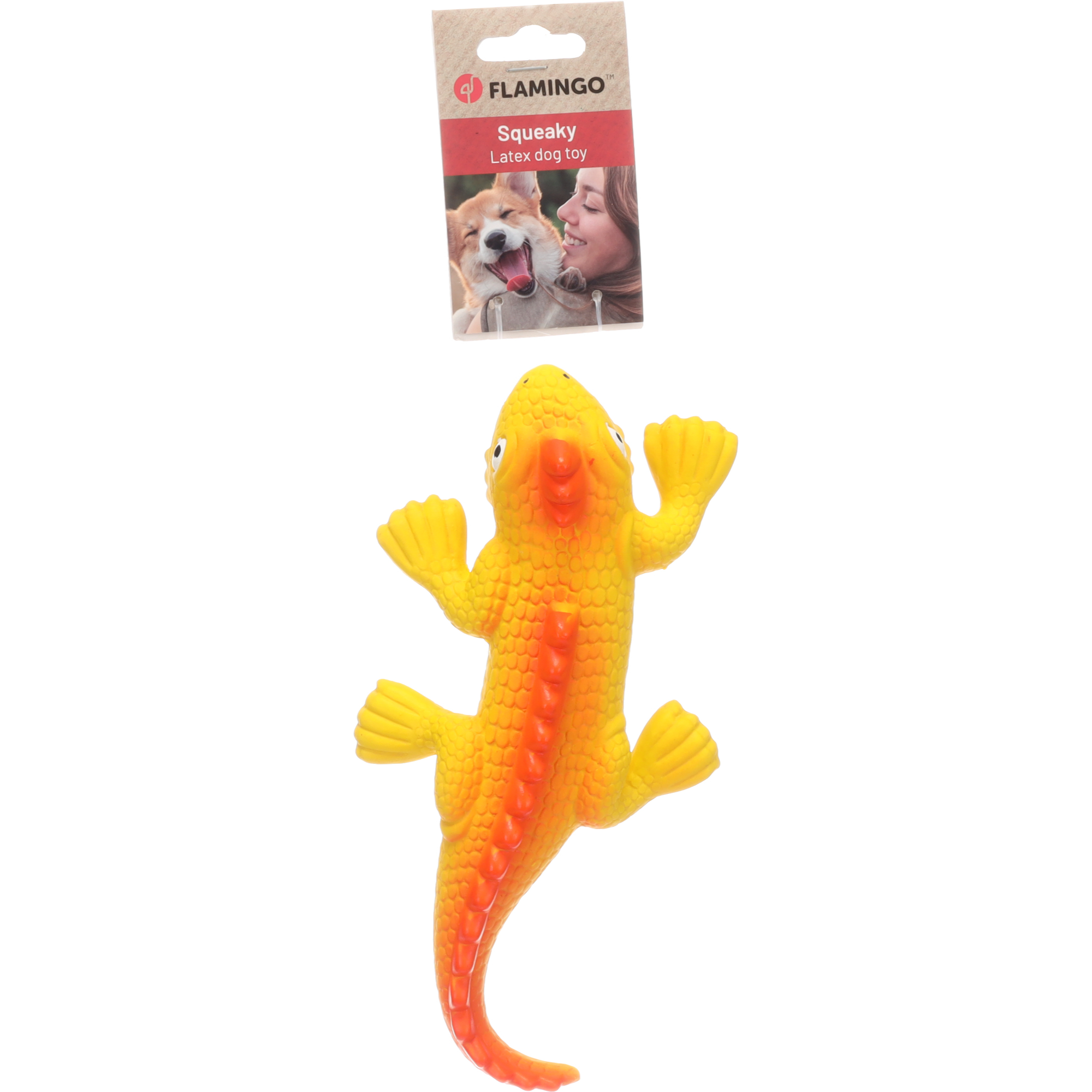 Flamingo Jouet Kamo Lézard Jaune pour Chien – Image 3