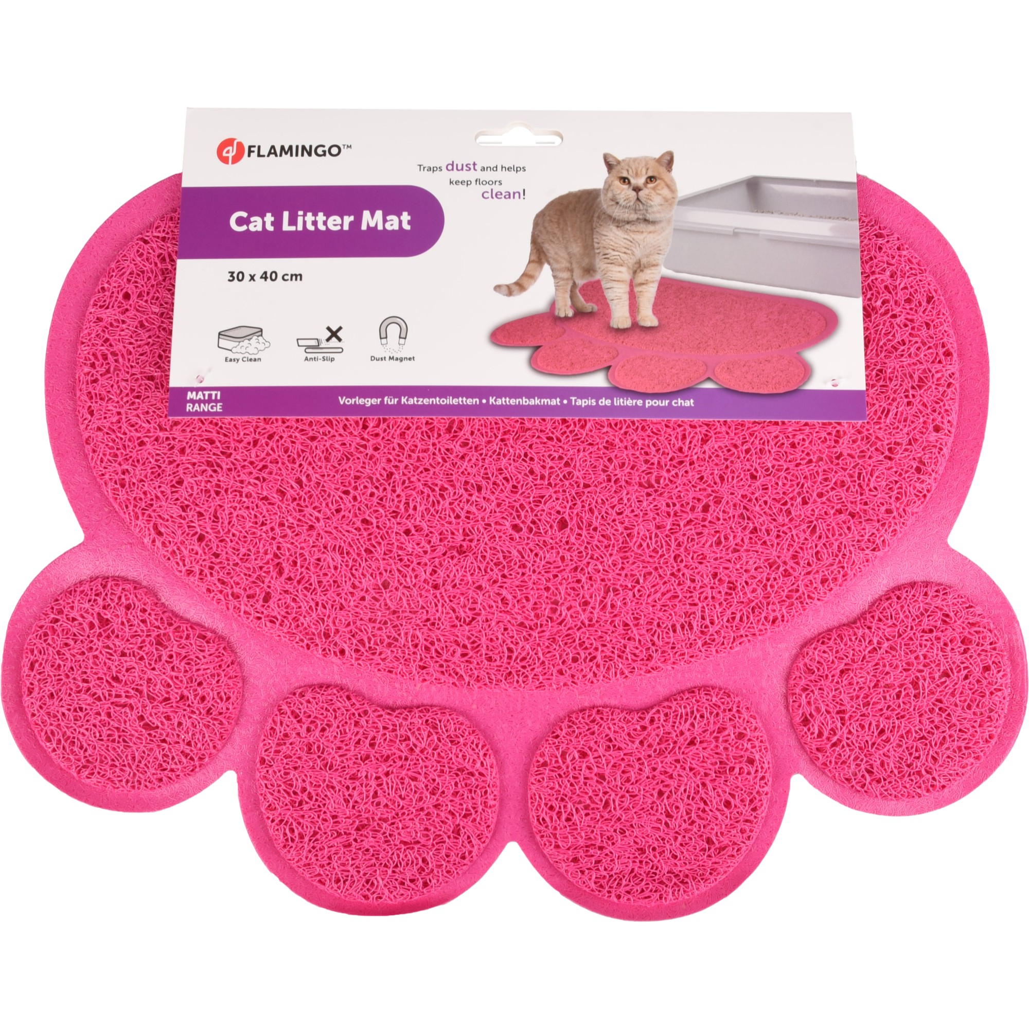 Flamingo Tapis de bac à litière à Chat Fuchsia – Image 4