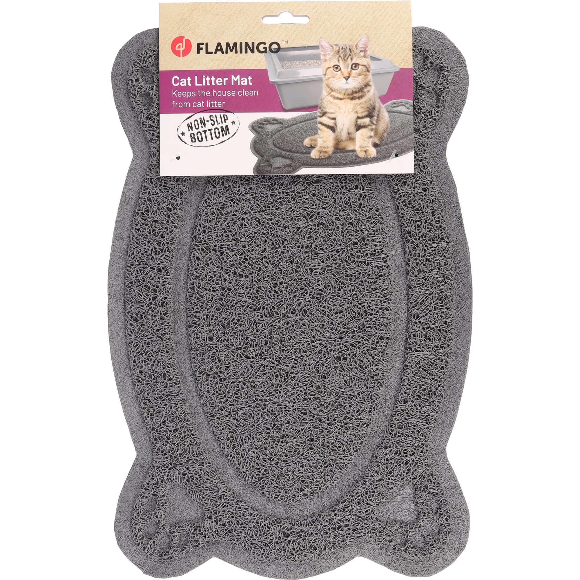 Flamingo Tapis de bac à litière à Chat Gris – Image 4