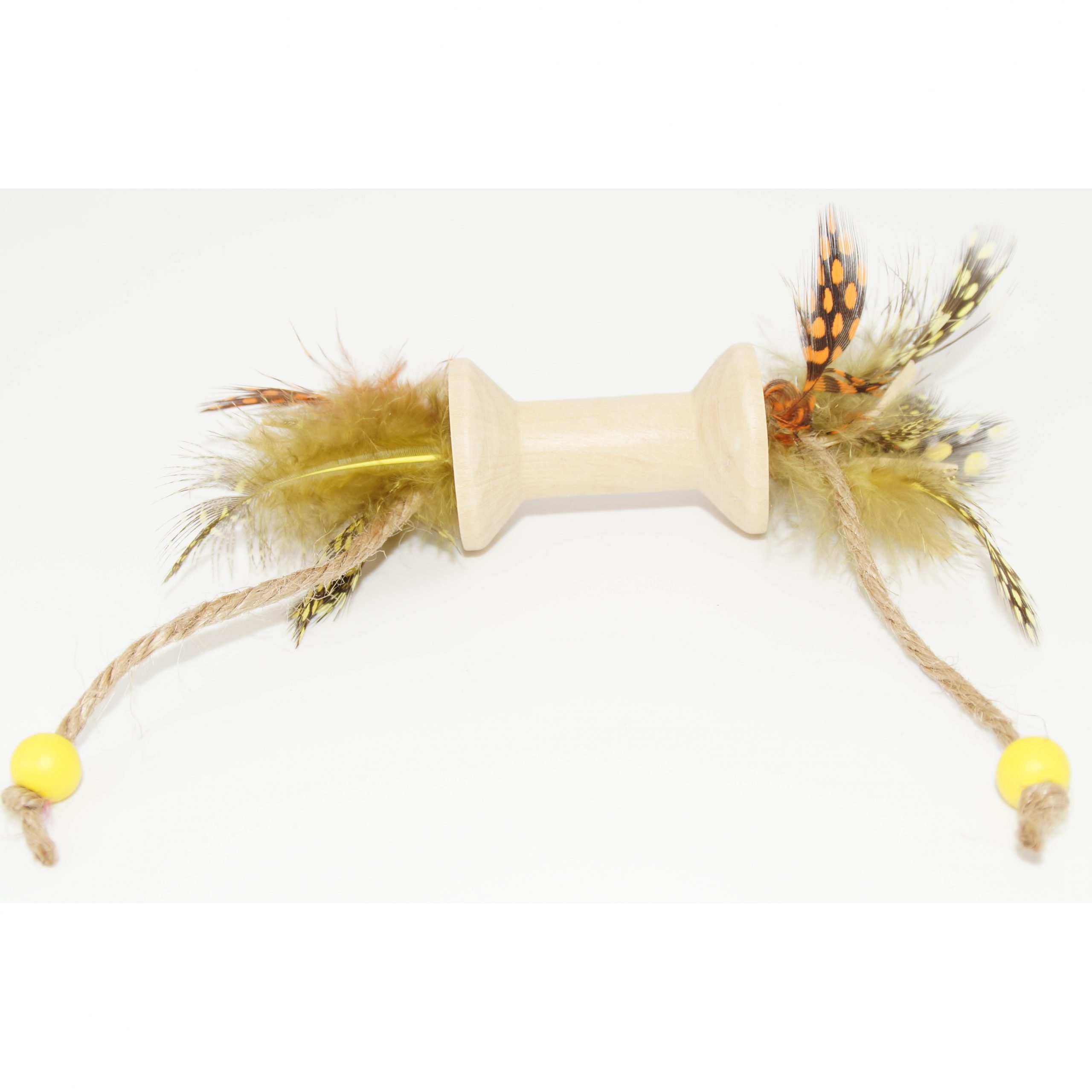 Les Pepettes Créations Bobinette o plumes jaune/orange pour Chat