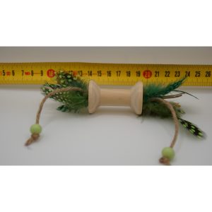 Les Pepettes Créations Bobinette o Plumes Vert pour Chat